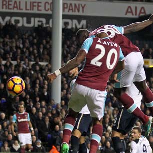 Michail Antonio heads home against Spurs