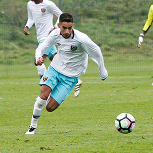 A young player from a West Ham United Foundation Learning Academy in action