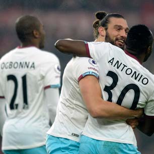 The Hammers celebrate at Middlesbrough