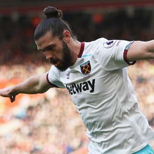 Andy Carroll celebrates his goal against Crystal Palace