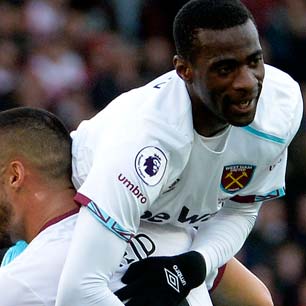 Pedro Obiang celebrates his goal at Southampton