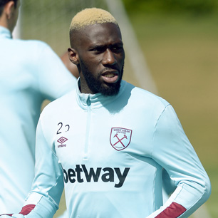 Arthur Masuaku in training ahead of the game at Stoke