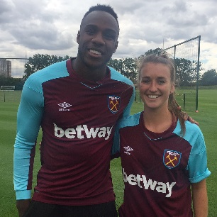 Michail Antonio and Amber Stobbs