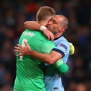 Joe Hart and Pablo Zabaleta