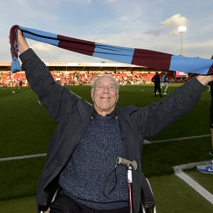 George Davies attended his final Hammers fixture at Cheltenham Town