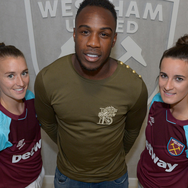 Michail Antonio with Amy Cooper and Amber Stobbs