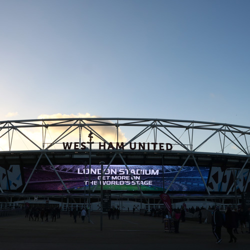 London Stadium at dusk