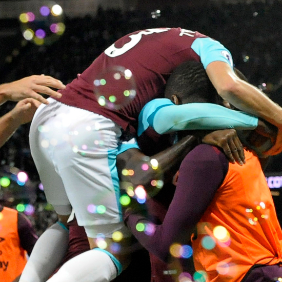 West Ham players celebrate a goal