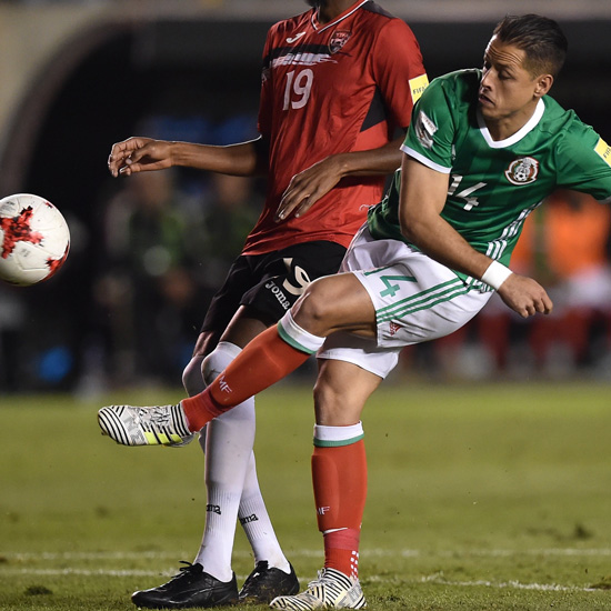 Chicharito in action for Mexico against Trinidad