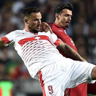 Jose Fonte in action against Switzerland on Tuesday evening