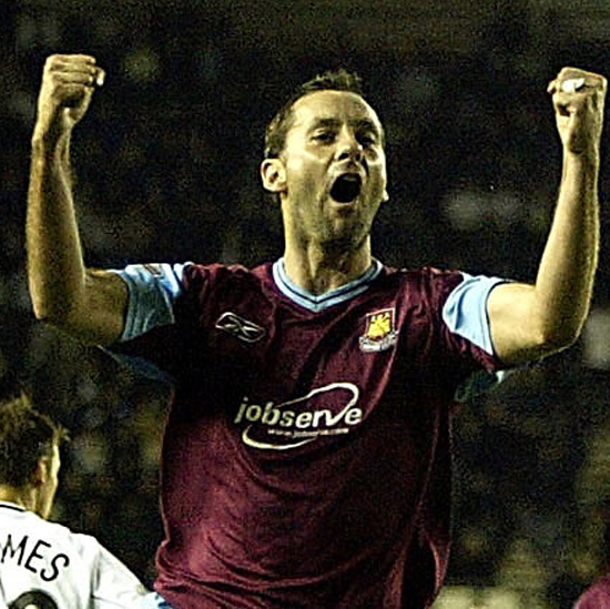 Don Hutchison celebrates scoring against Derby in 2003