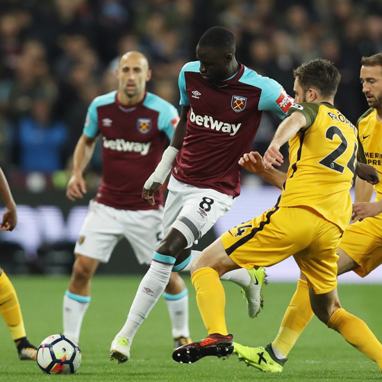 Cheikhou Kouyate in action against Brighton