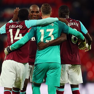 Angelo Ogbonna celebrates his Wembley winner