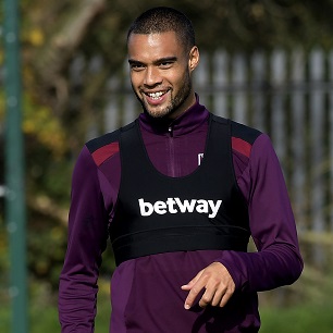 Winston Reid in training at Rush Green