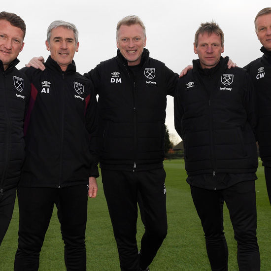 David Moyes with his assistants