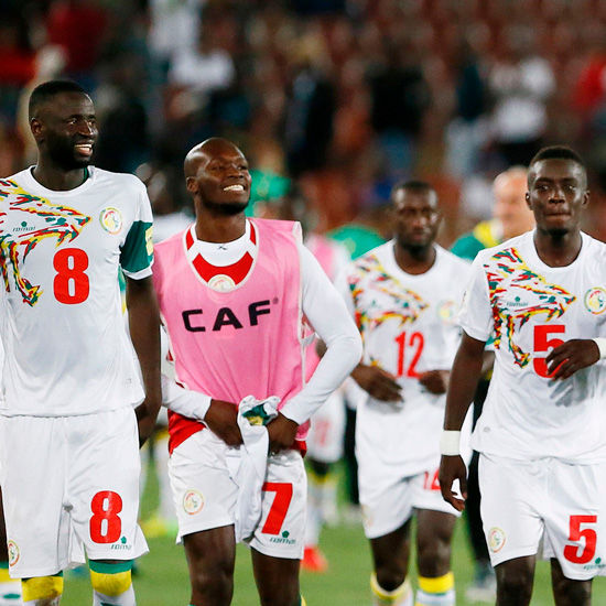 Senegal players celebrate