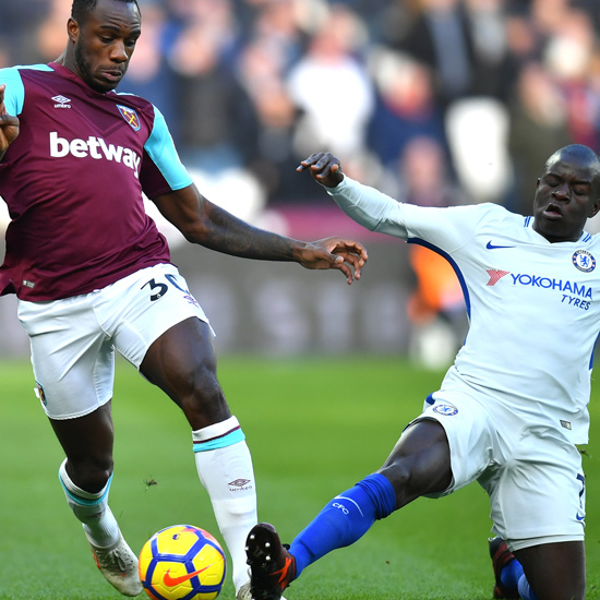 Michail Antonio battles with Kevin De Bruyne