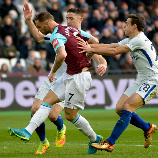 Marko Arnautovic scores against Chelsea