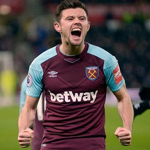 Aaron Cresswell celebrates victory at Stoke City