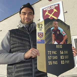 Winston Reid with his FIFA 18 Team of the Week card