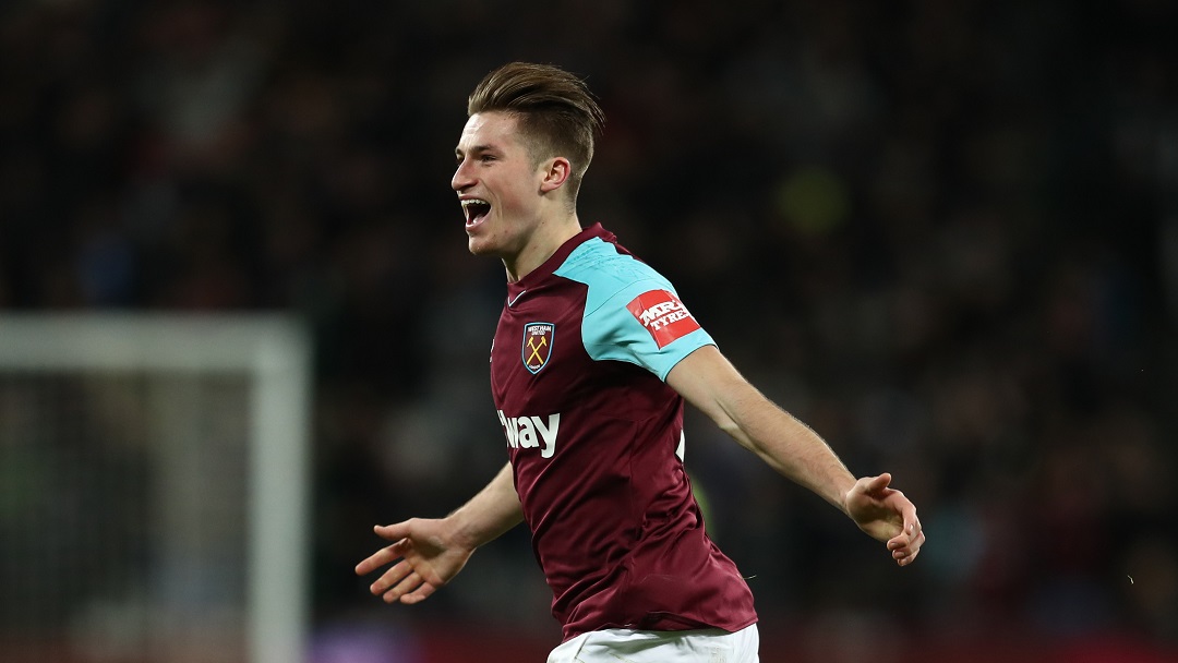 Reece Burke celebrates his winning goal