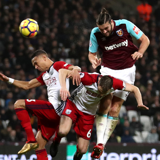 Andy Carroll scores against West Brom