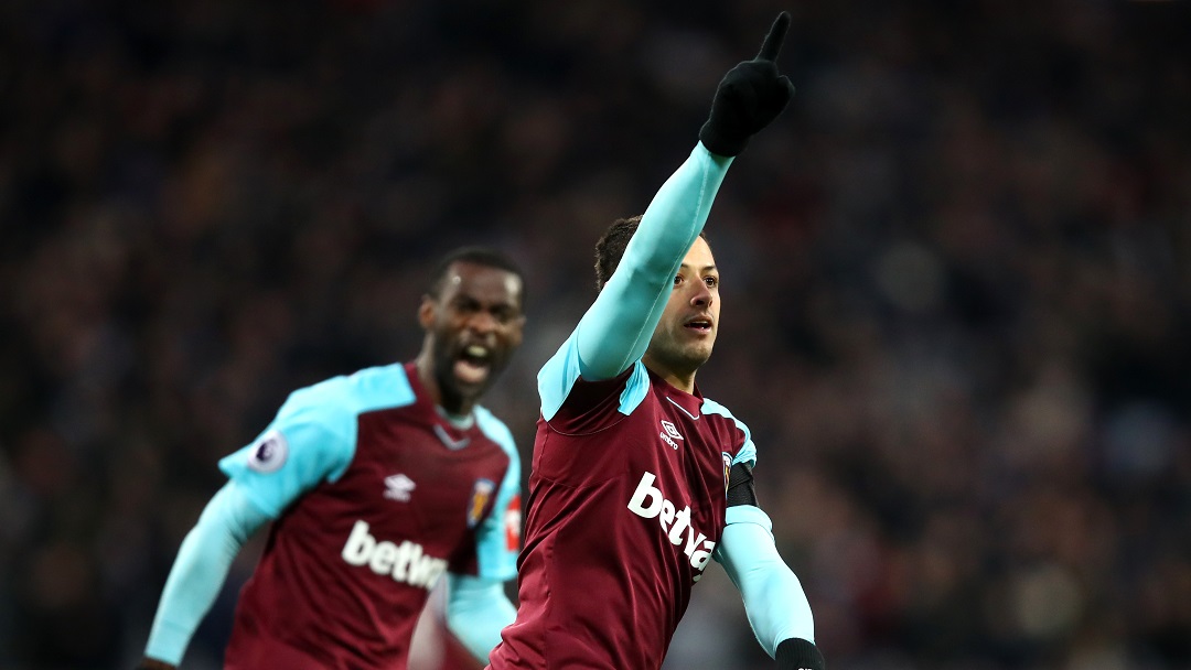 Chicharito celebrates his goal