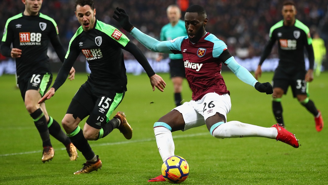 Arthur Masuaku in action against AFC Bournemouth