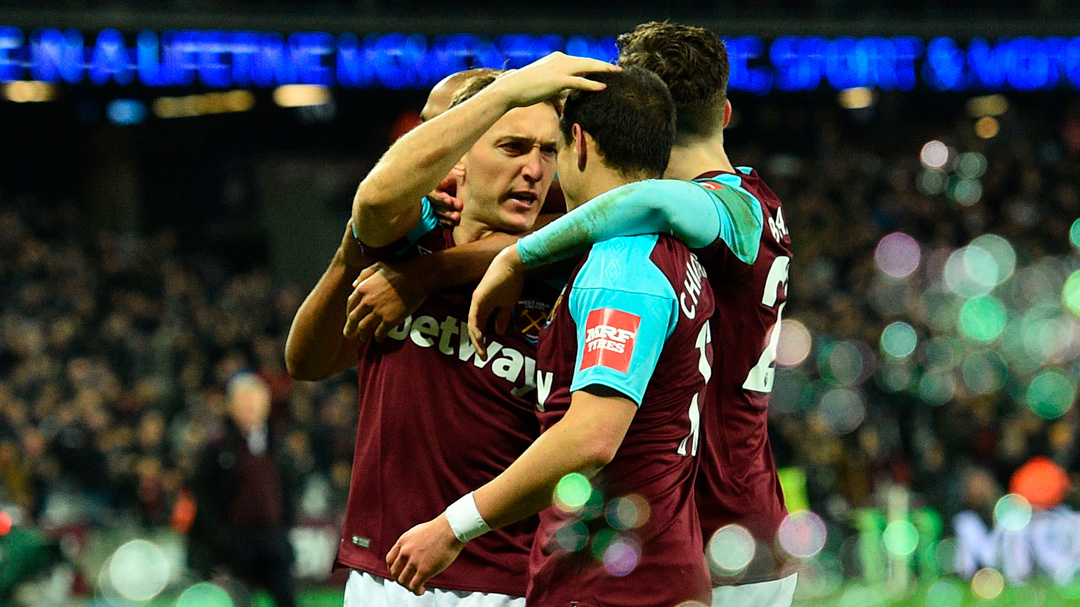 Mark Noble celebrates his goal