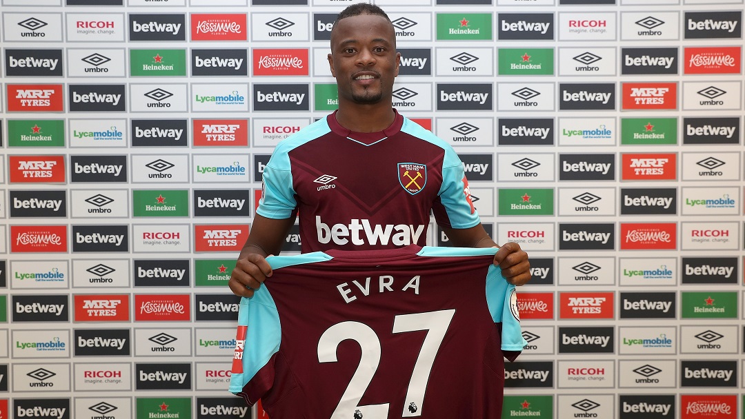 Patrice Evra has joined West Ham United until June 2018