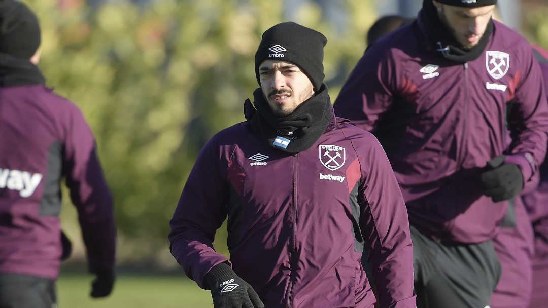 Manuel Lanzini in training at Rush Green