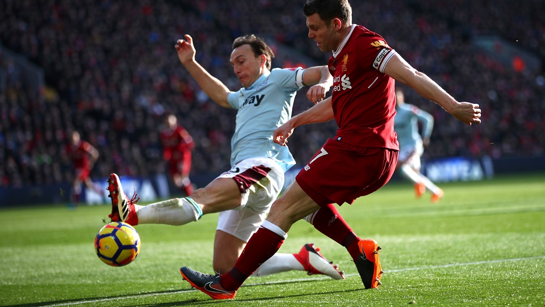Mark Noble in action at Anfield