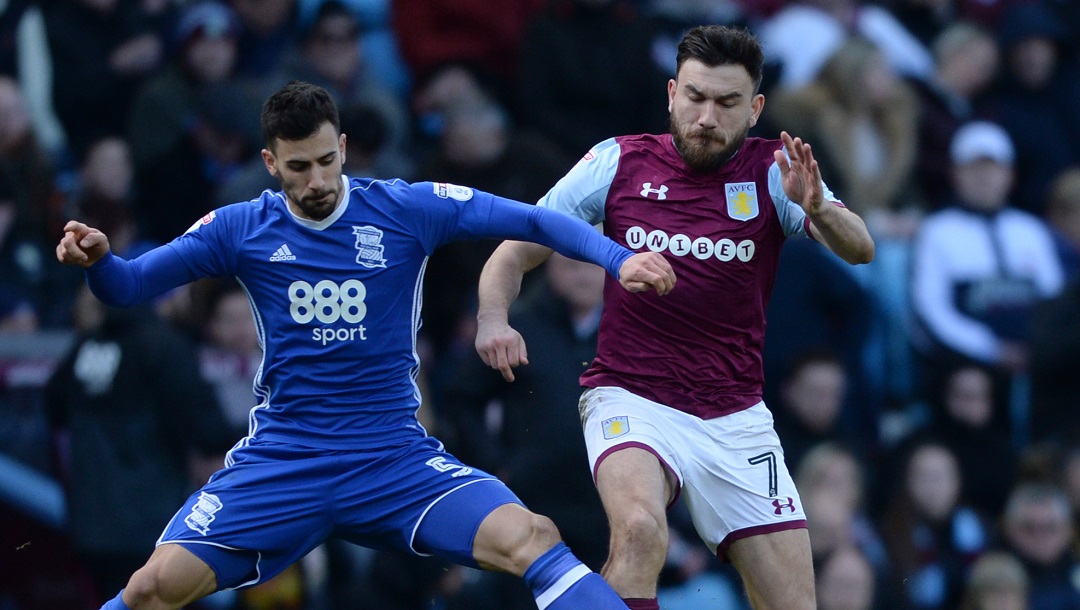 Robert Snodgrass in action for Aston Villa against Birmingham City