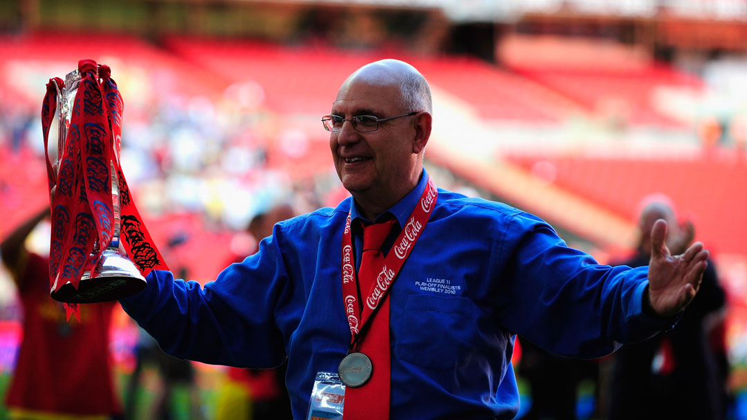 John Still celebrates promotion to League One in 2010