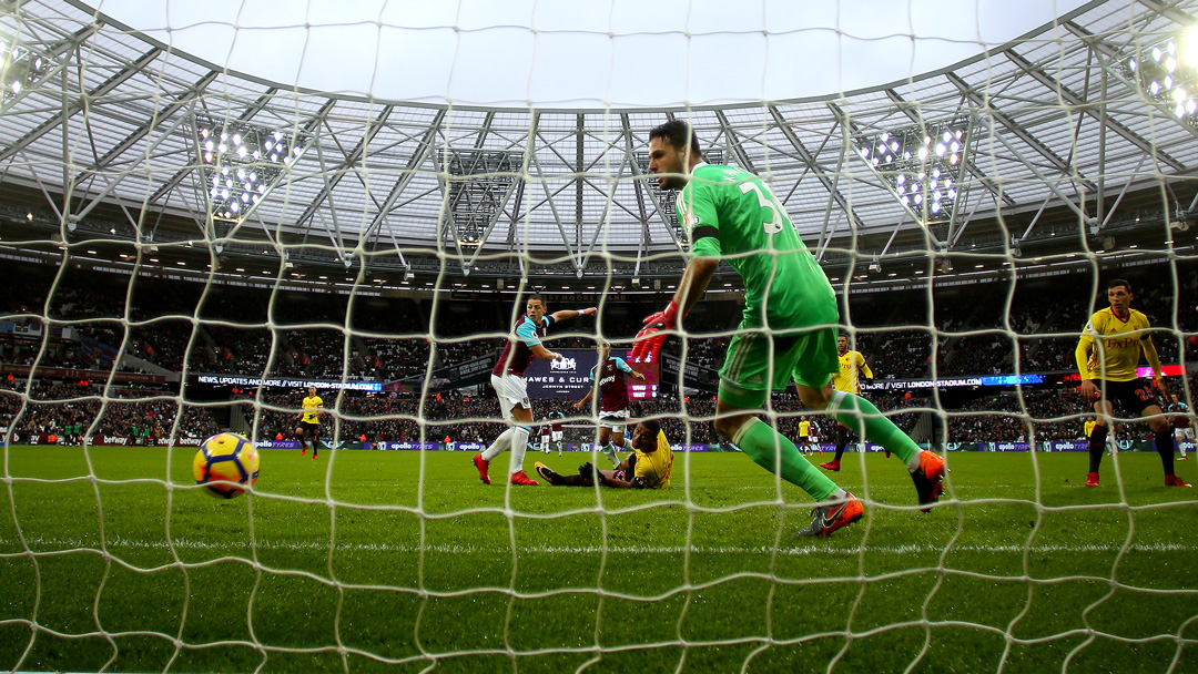 Chicharito opens the scoring against Watford