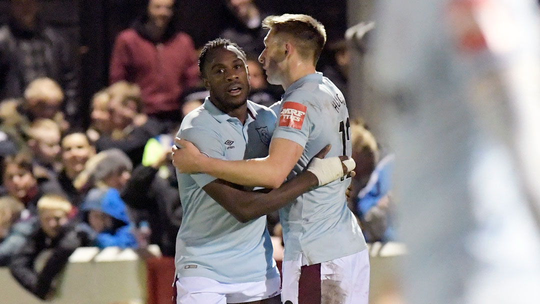 Michail Antonio and Jordan Hugill were both on target at Chigwell Construction Stadium