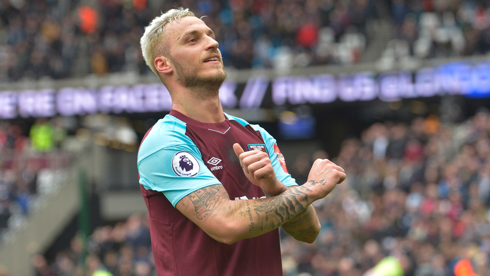 Marko Arnautovic celebrates scoring against Southampton