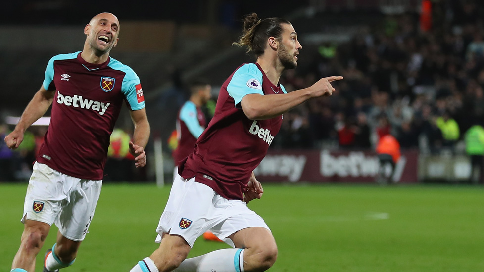 Andy Carroll celebrates his goal against Stoke