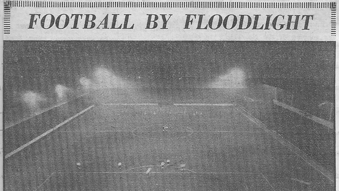 The first-ever floodlight match at the Boleyn Ground