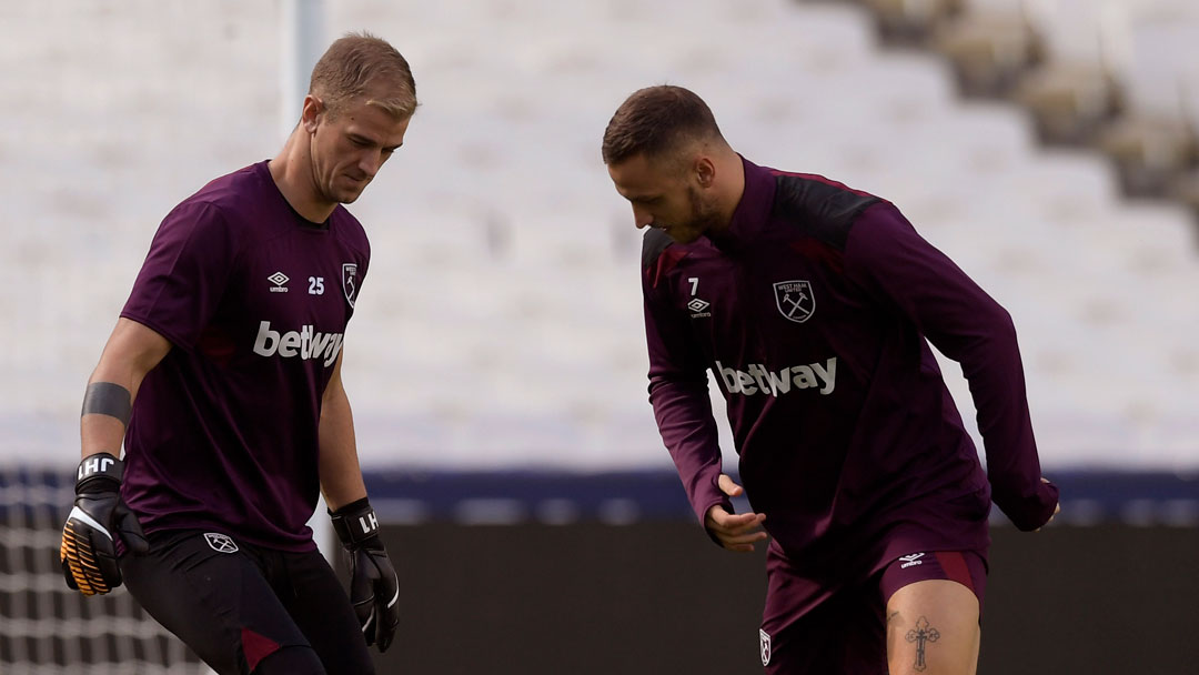 Joe Hart and Marko Arnautovic