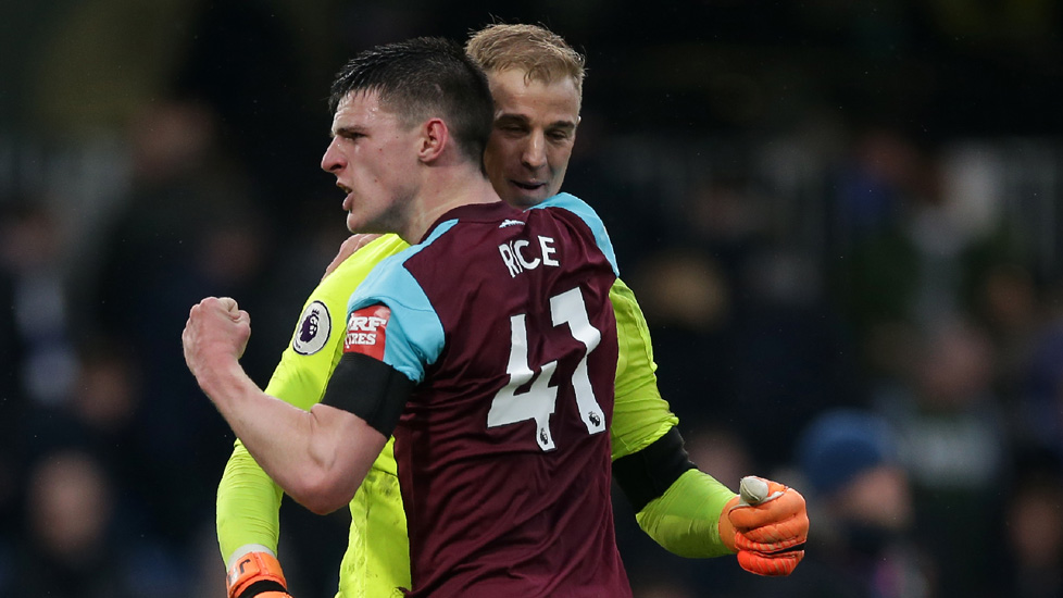 Declan Rice and Joe Hart