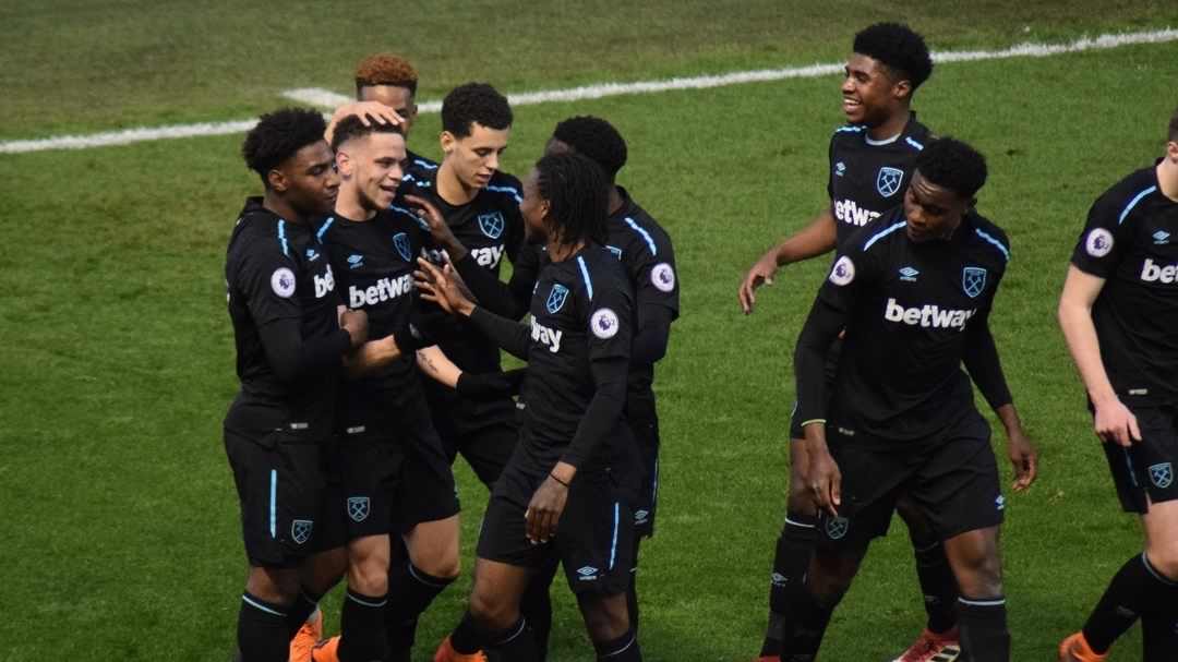 U23s celebrate Marcus Browne's free-kick v City