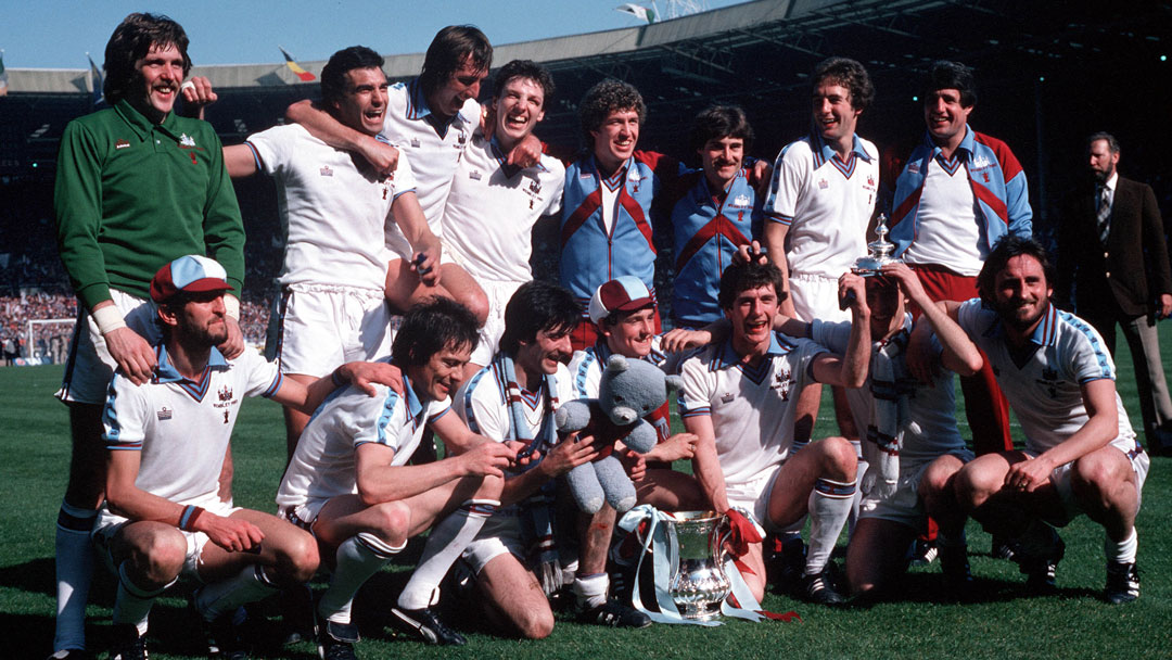 West Ham United celebrate winning the FA Cup in 1980