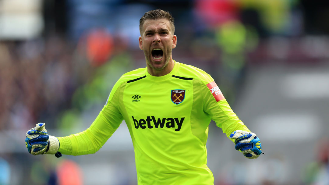 Adrian celebrates victory over Everton at London Stadium