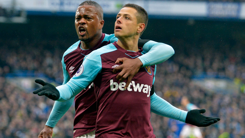 Chicharito and Patrice Evra