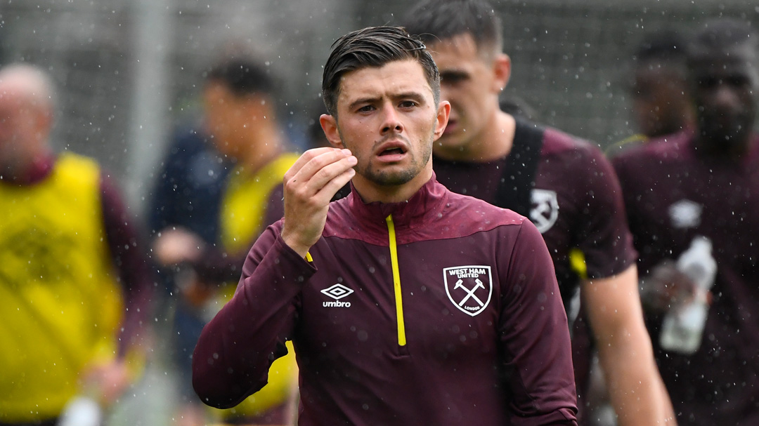 Aaron Cresswell on the training pitch in Switzerland