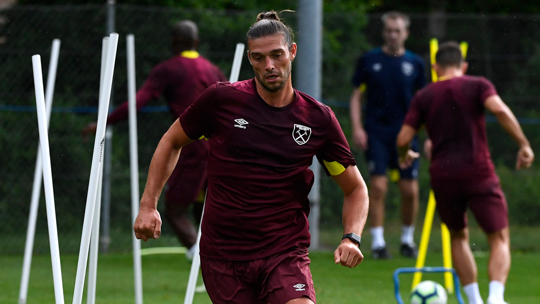 Andy Carroll in training in Switzerland