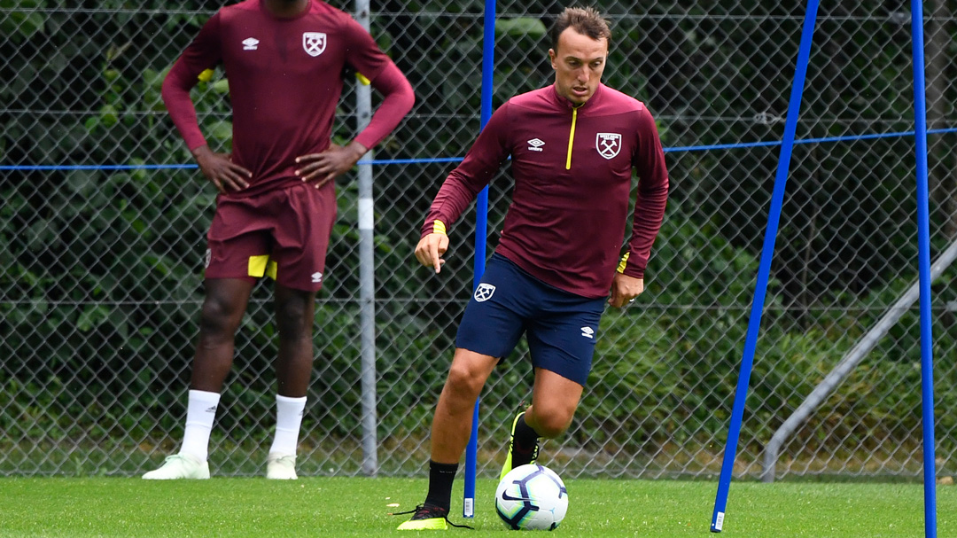 Mark Noble in training in Switzerland