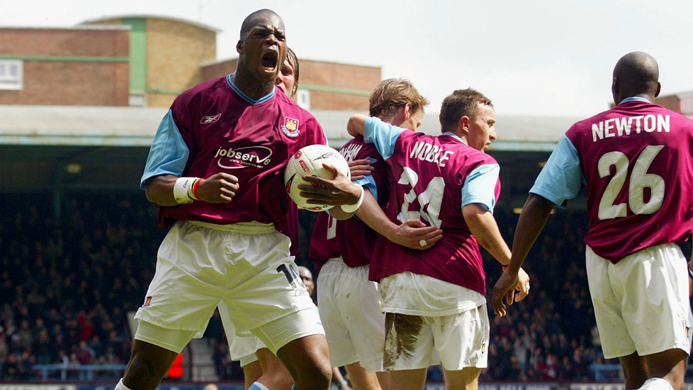 Marlon Harewood celebrates scoring a goal