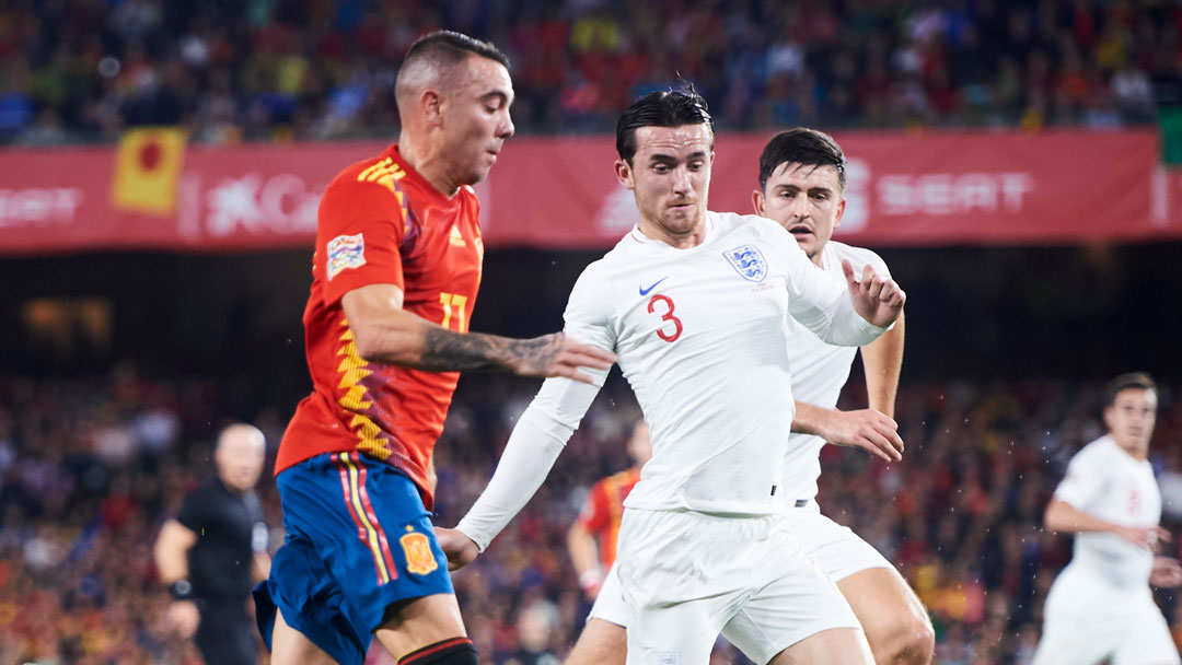 Ben Chilwell in action for England against Spain